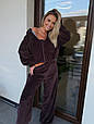 Костюм велюр Туреччина (палацо + кофта на застібці) Модель: 773-013 Колір: чорний, шоколад, фото 2
