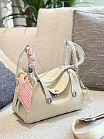 Hermes Lindy 26 Craie Clemence with Palladium Hardware 26 см