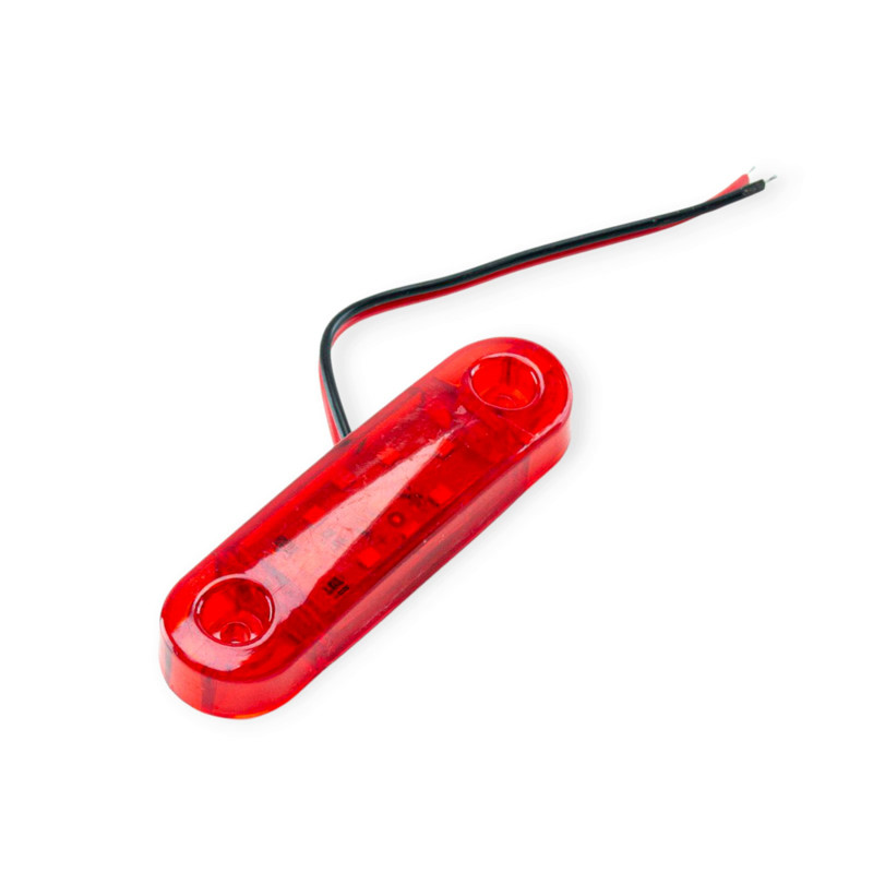 Ліхтар маркерний овальний червоний 88х25х13мм 9 LED (12-24V) Megalight, фото 1