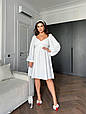 Сукня міді з пишними рукавами Модель: 801-219 Колір: черниц, білий, моко, фото 7