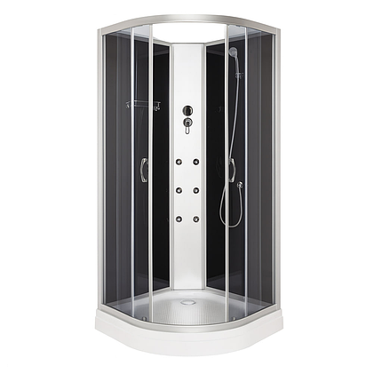 Душовий бокс Vivia 9924 CH 90х90х200 см на низькому піддоні з гідромасажем напівпрозоре скло, фото 1