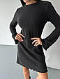 Сукня ангора рубчик з розкльошеними рукавами Модель: 801-207 Колір: чорний, беж, фото 9