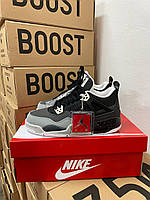 Nike Jordan 4 black grey black + Зовнішня бірка та шнурки