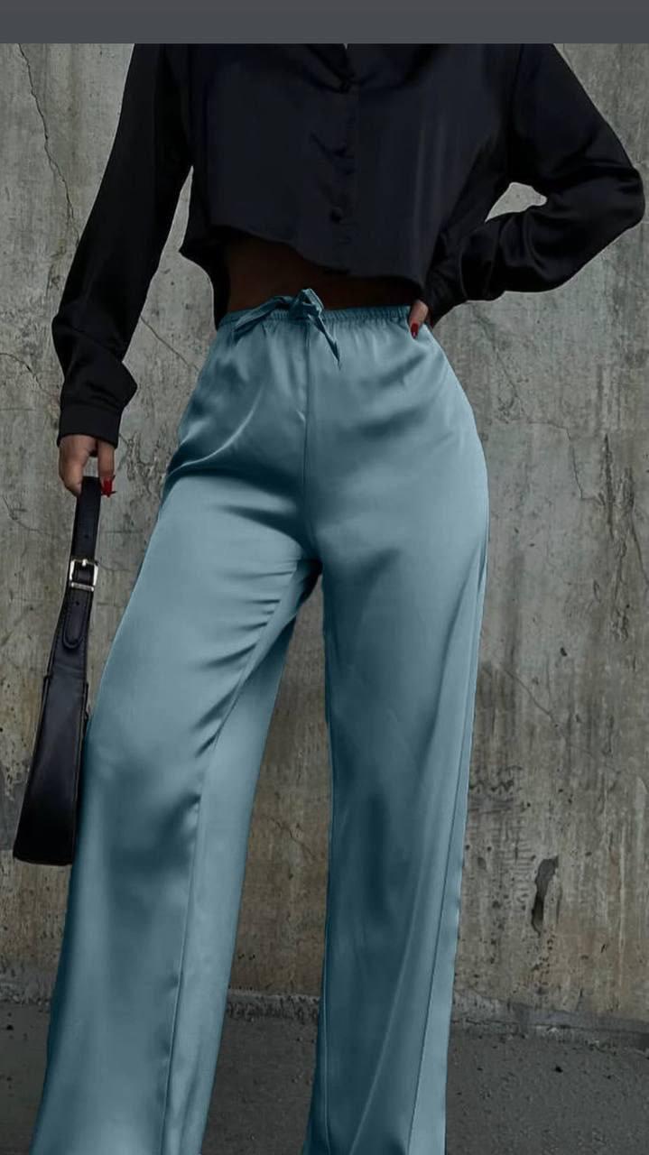 Штани широкі з шовку Армані Модель: 801-256 Колір: шоколад, олива, чорний, кремовий, фото 1