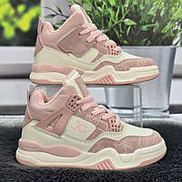 Кросівки дитячі для дівчинки Jong Golf білі з рожевим утеплені високі 5961