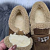 Жіночі зимові лофери ITTS коричневі з натуральної замші на хутрі 8204, фото 8