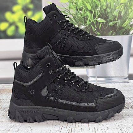 Черевики чоловічі зимові KMB чорні спортивного плану 6031, фото 1