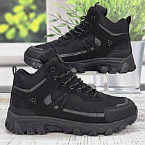 Черевики чоловічі зимові KMB чорні спортивного плану 6031, фото 2
