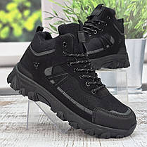 Черевики чоловічі зимові KMB чорні спортивного плану 6031, фото 3