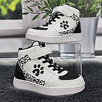 Черевики дитячі для дівчинки Bi&Ki білі з чорним демісезонні 7030, фото 2