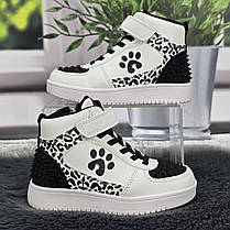 Черевики дитячі для дівчинки Bi&Ki білі з чорним демісезонні 7030, фото 3