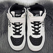 Черевики дитячі для дівчинки Bi&Ki білі з чорним демісезонні 7030, фото 5