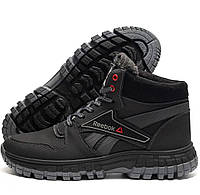 Мужские зимние ботинки черные кожаные зимние ботинки мужские