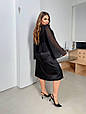 Комплект: шовкова сукня-комбінація + шифонова кофтинка Модель: 801-245 Колір: чорний, молочний, фото 6