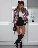 Кашемировая теплая рубашка женская в клетку 42 -46, фото 4