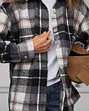Кашемировая теплая рубашка женская в клетку 42 -46, фото 8