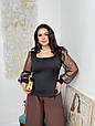 Кофтинка з декольте та рукавами з сіточки Модель: 801-231, фото 2