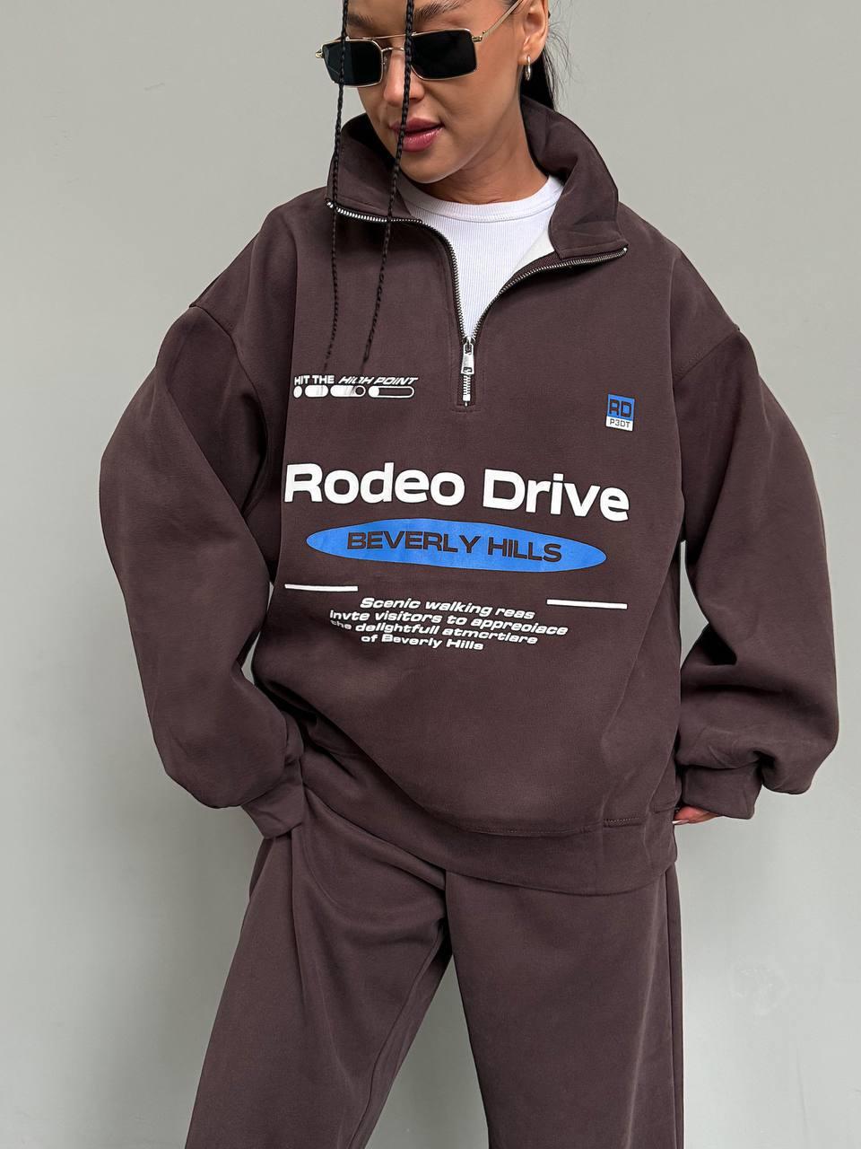Спортивний костюм на флісі з принтом Rodeo Drive Модель: 801-270 Колір: шоколад, фото 1