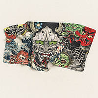 Великий чайний рушник із зображенням японських демонів Оні