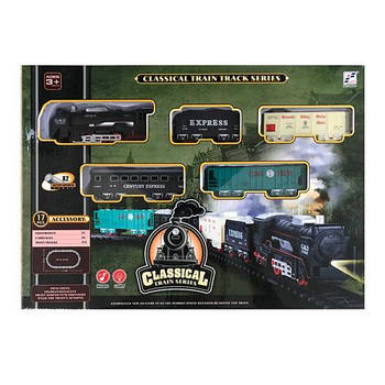 Залізниця (17 деталей, локомотив 15 см, вагон 4 шт., звук, світло, на батарейках) 19058-3