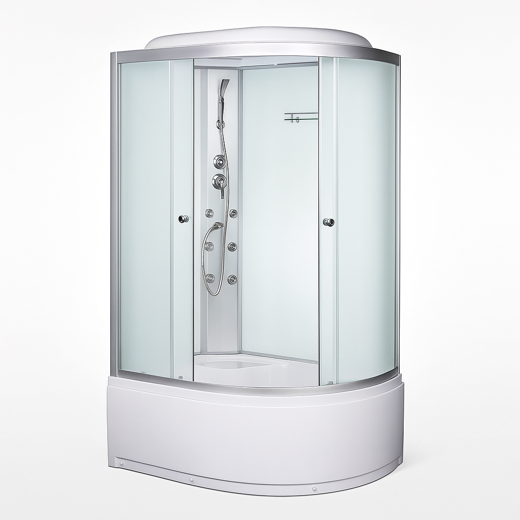 Гідробокс Vivia 81 W L RC лівий 120х80х215см з глибоким піддоном асиметричний з гідромасажем матове скло