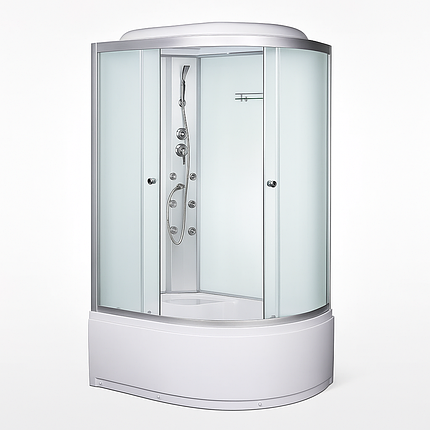 Гідробокс Vivia 81 W L RC лівий 120х80х215см з глибоким піддоном асиметричний з гідромасажем матове скло, фото 1