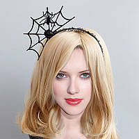 Обруч на Хелловін Павутина та павук one size чорний