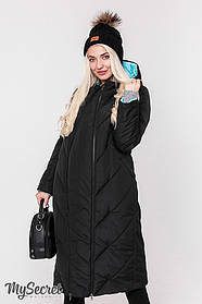 Зимове пальто для вагітних із щільної плащової тканини двостороннє 2 в 1 "Tokyo" розмір S My Secret чорний