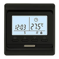 Терморегулятор программируемый с датчиком температуры пола M6.716 (E51) черный,матовый