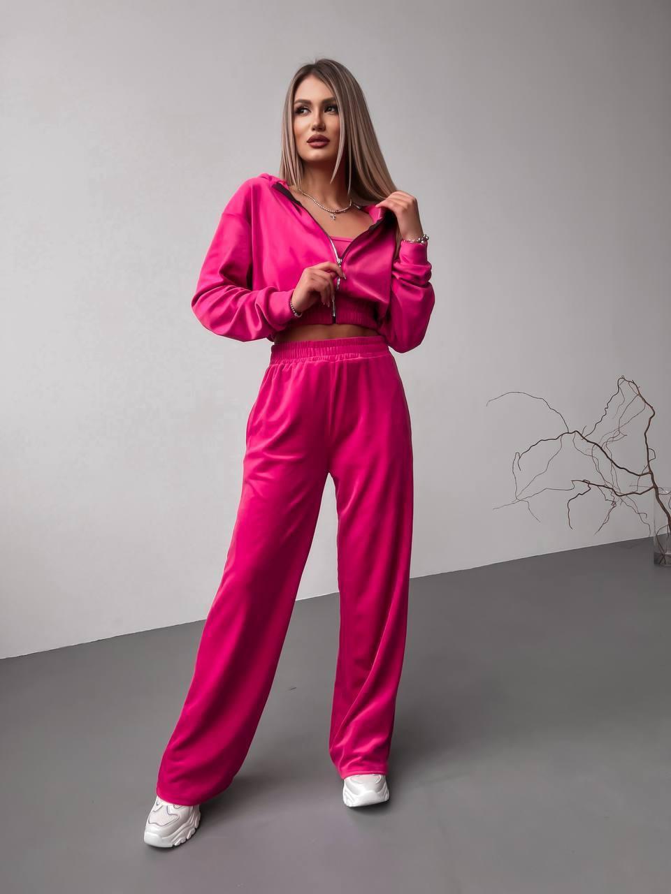 Костюм двійка Модель: АР-5-10447 Колір: рожевий, малина, марсала, беж, моко, шоколад, смарагд, блакитний, електрик, графіт, чорний, фото 1