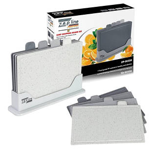 Набор кухонных досточек 4шт +подставка Zepline ZP-00220 Серый