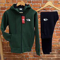 Теплый костюм  THE NORTH FACE ЗИМА кофта на молнии с капюшоном и штаны трёхнить на флисе XS S M L XL XXL 3XL