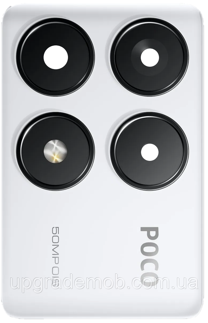 Скло камери Xiaomi Poco F6 Pro з рамкою білого кольору White, фото 1