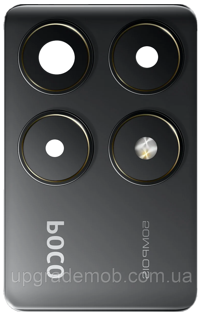 Скло камери Xiaomi Poco F6 Pro з рамкою чорного кольору Black, фото 1