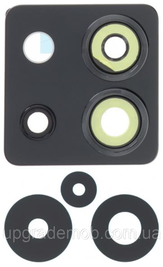 Скло камери Xiaomi Poco X6 5G з рамкою чорного кольору, фото 1