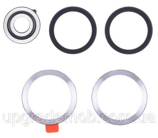 Скло камери Xiaomi Redmi Note 13 Pro+ без рамки сріблястого кольору комплект, фото 1