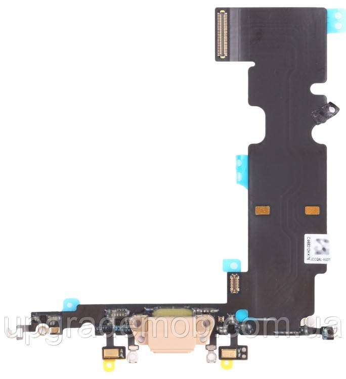 Шлейф iPhone 8 Plus з роз'ємом заряджання з мікрофоном золотистий оригінал із розбирання, фото 1
