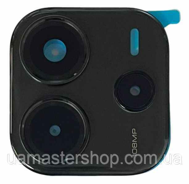 Скло камери Xiaomi Redmi Note 14 4G з рамкою чорного кольору Midnight Black, фото 1