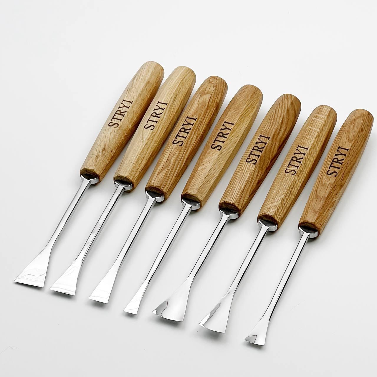 Набір стамесок кованих для різьби по дереву Риб'ячий хвіст STRYI Maestro 7шт, фото 1