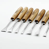 Набір стамесок кованих для різьби по дереву Риб'ячий хвіст STRYI Maestro 7шт, фото 5