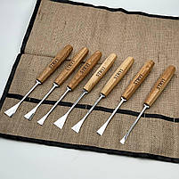 Набір стамесок кованих для різьби по дереву Риб'ячий хвіст STRYI Maestro 7шт, фото 10
