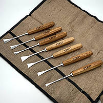 Набір стамесок кованих для різьби по дереву Риб'ячий хвіст STRYI Maestro 7шт, фото 9