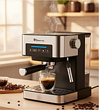 Кавоварки та кавомашини для приготування еспресо з капучинатором 1,6л 850W Побутова електрична кавоварка для дому Domotec MS-136, фото 10