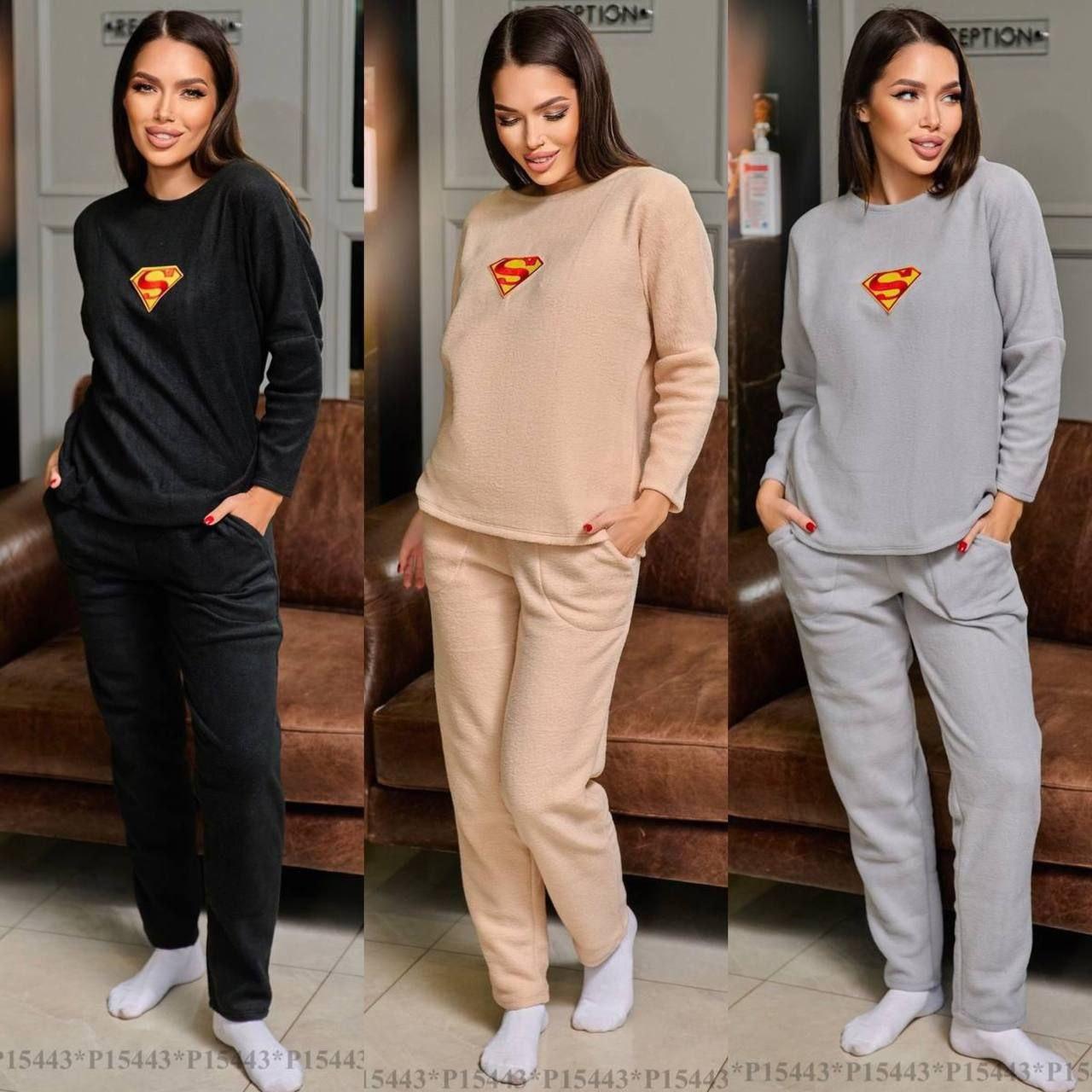 Піжама жіноча супервумен  у чорному кольорі, фото 1