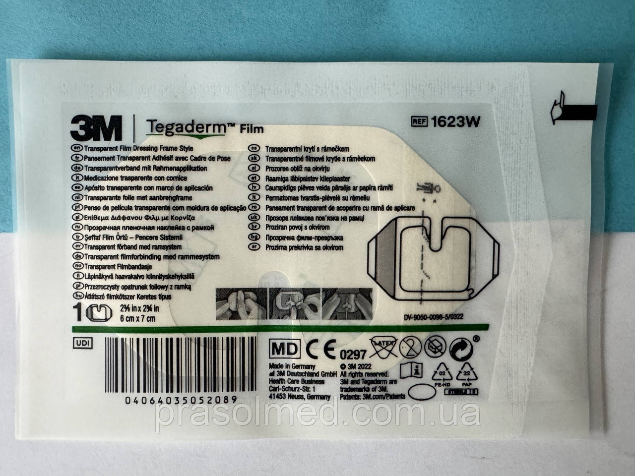 Tegaderm (Тегадерм)  6см х 7см прозора плівка для фіксації в/в катетерів 1623W, фото 1