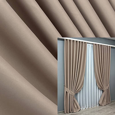 Комплект штор (2шт. 1,5х2,9м.) блекаут, колекція "Midnight". Колір світле какао. Код 1824ш 33-0817