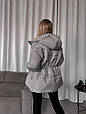 Пуховик жіночий з капюшоном і утеплювачем силікон 250 Модель: АР-5-10439 Колір: сірий, фото 3