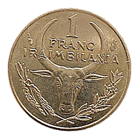 Мадагаскар 1 франк, 1993