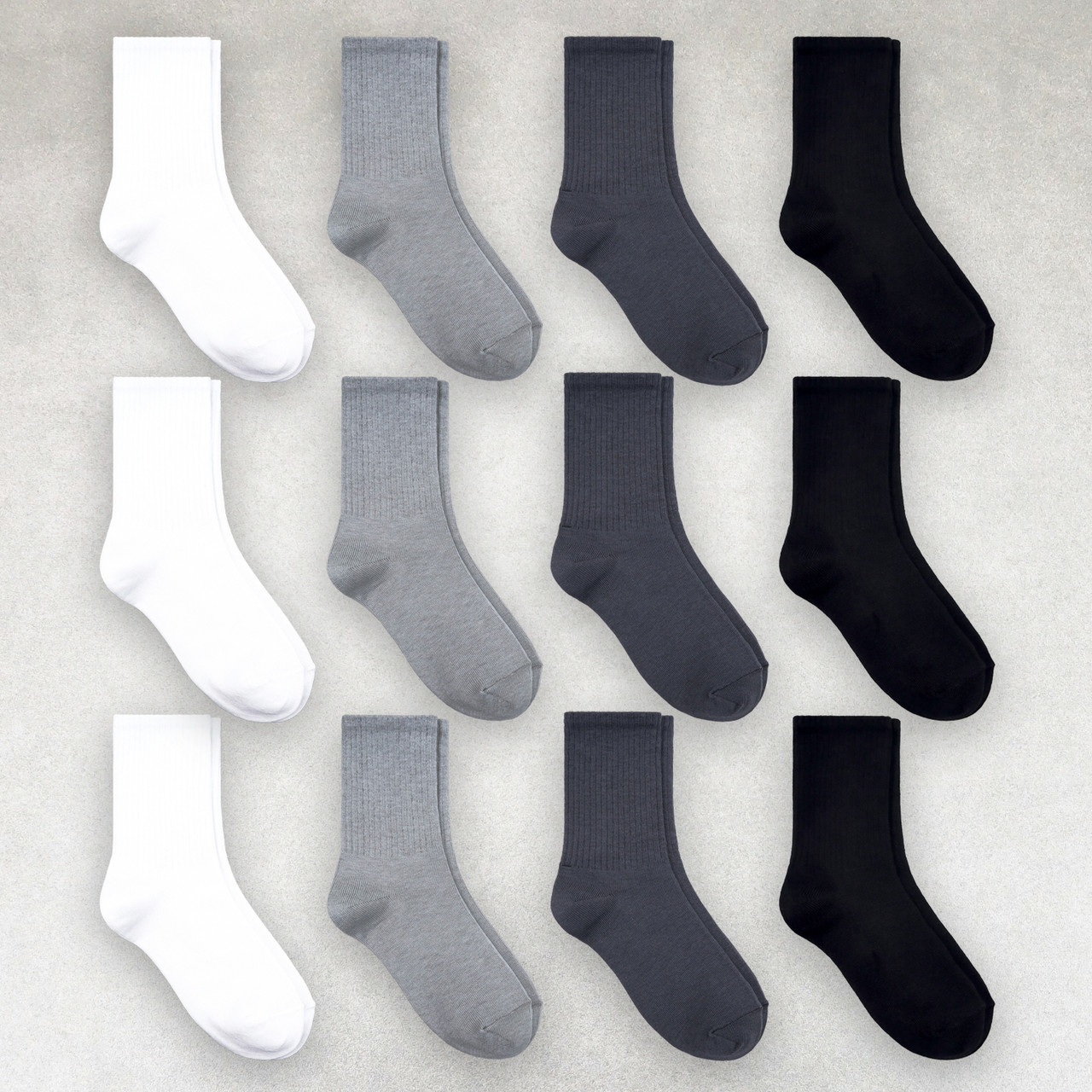Набір шкарпеток жіночих 12 пар базових кольорів з високою резинкою бавовна преміум сегмент розмір 39-42, фото 1