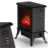 Електрокамін Adler AD 7754, 1800 Вт, 3D-ефект полум’я, термостат, керамічний нагрівальний елемент, чорний, фото 2